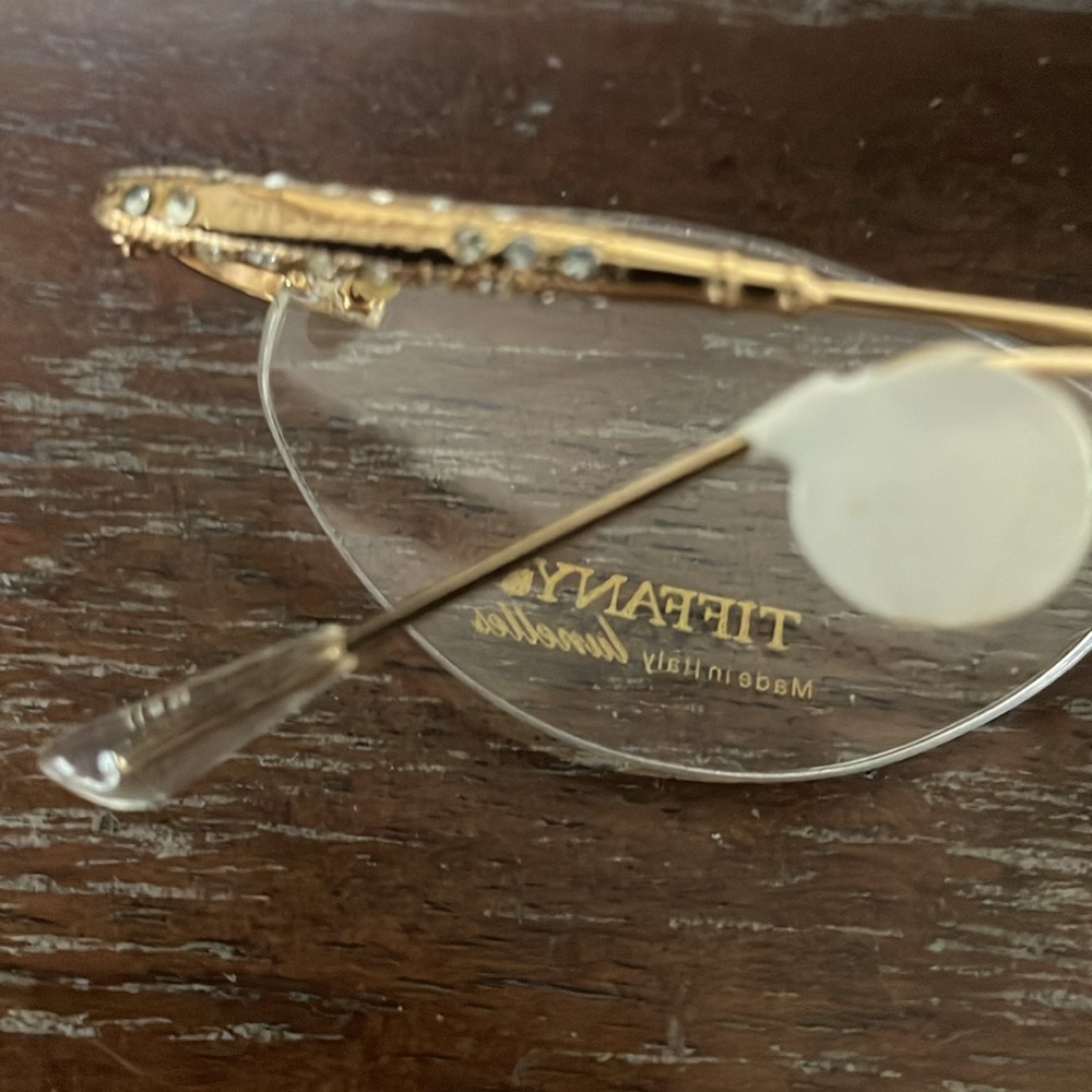 Tiffany Lunettes 23K gold plated T790 C4 gold  52-17 rimless eyeglasses - Picture 3 of 16